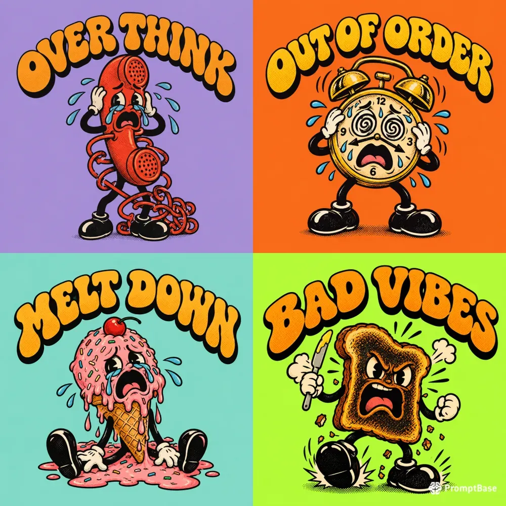 Retro Mood Pop Art Object Mascots