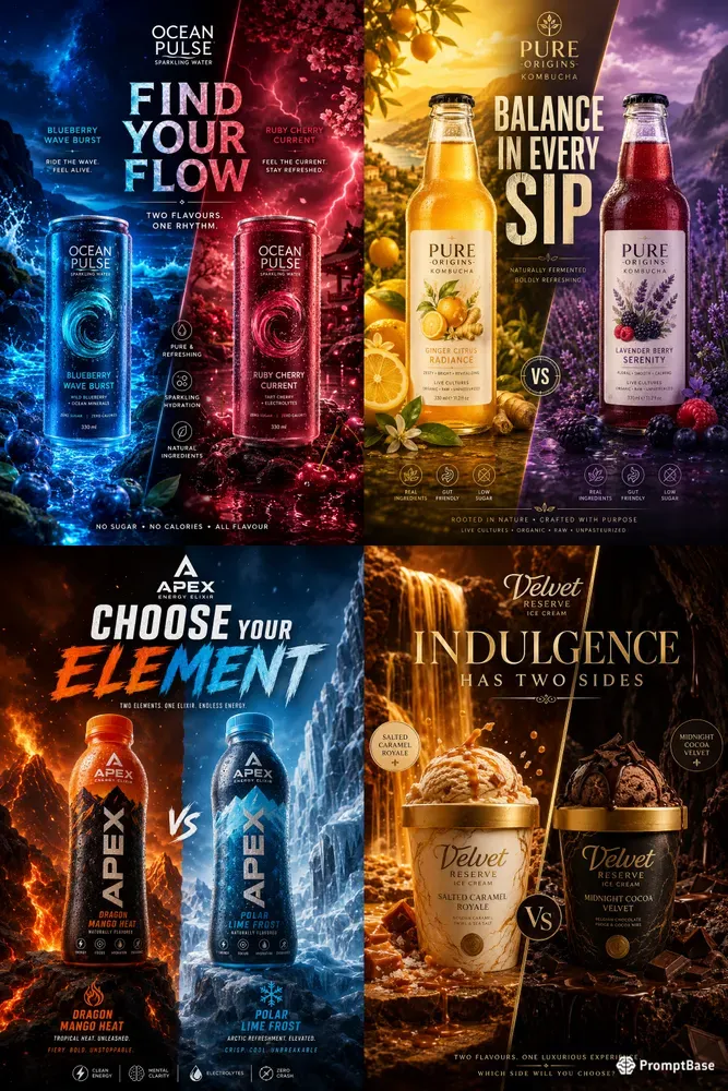Split Flavor Product Ads
