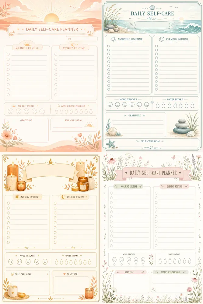 Daily Self Care Planner Pages
