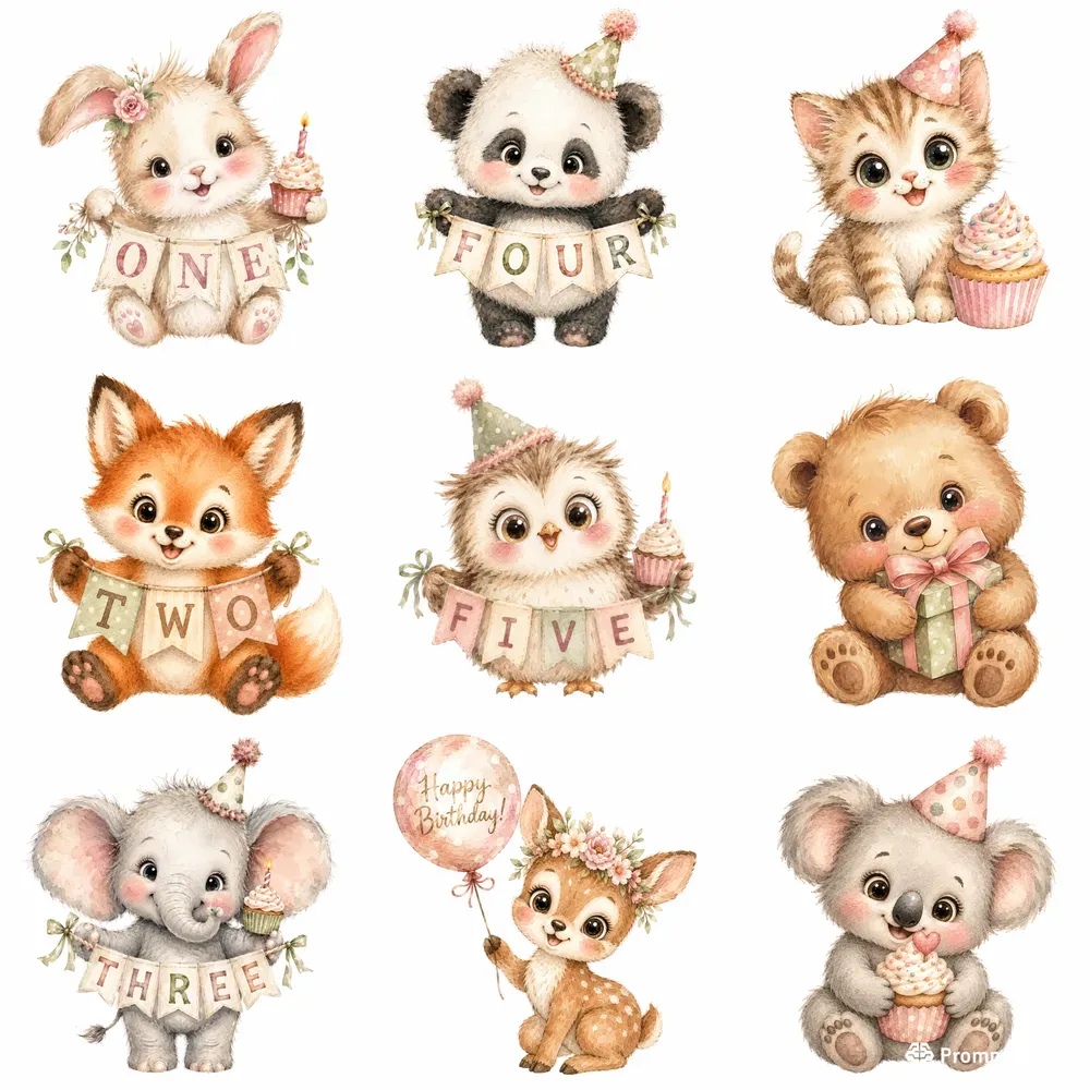 Sweet Baby Birthday Animals