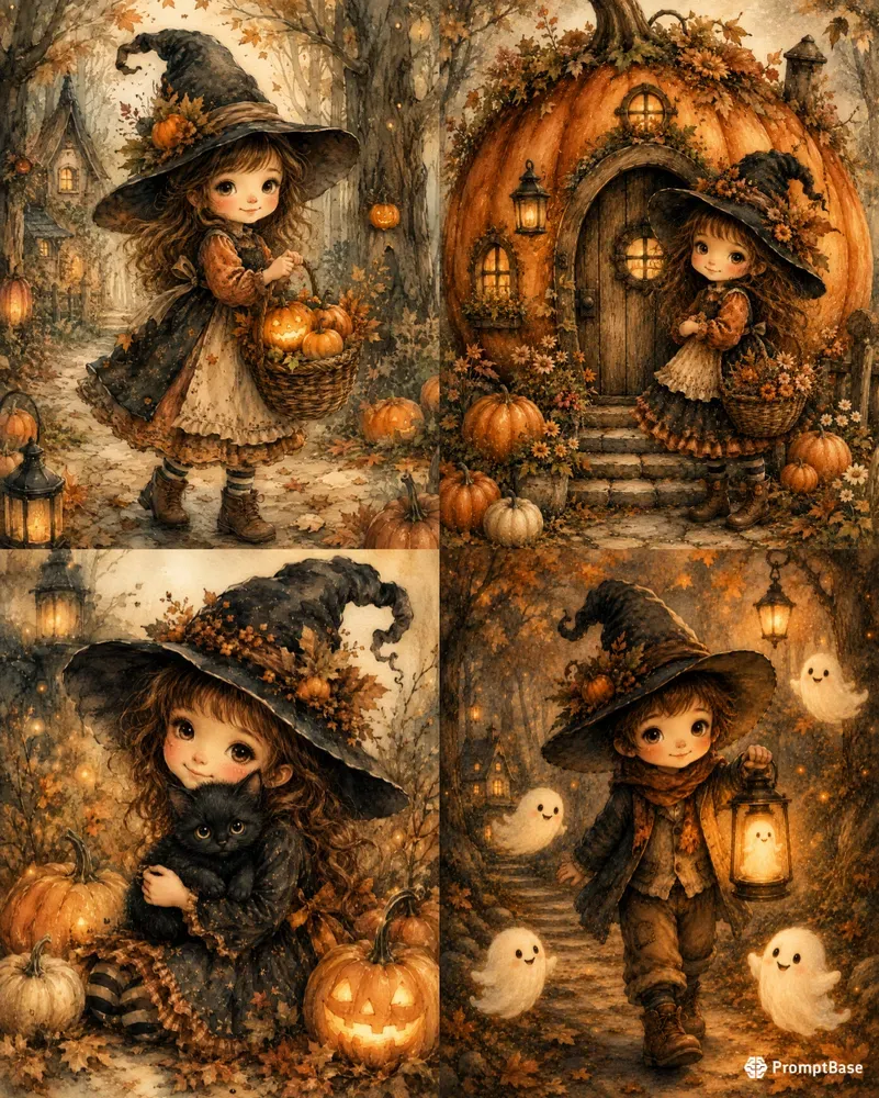 Vintage Halloween Storybook Ephemera