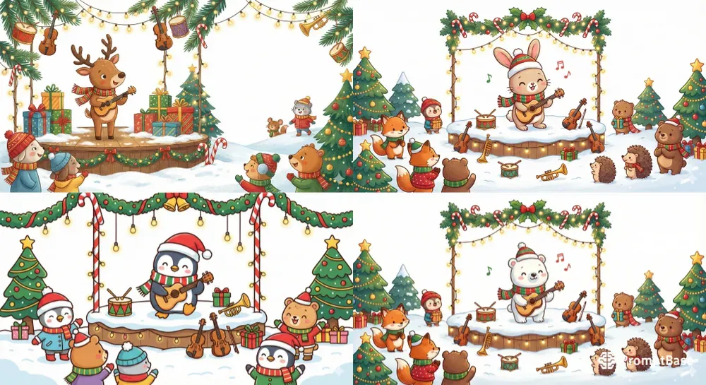 Cute Animal Christmas Music Parties
