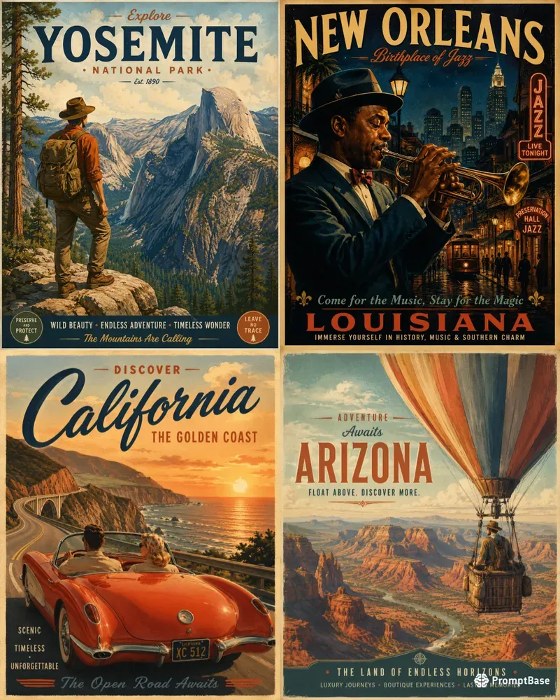Vintage Travel Poster Generator