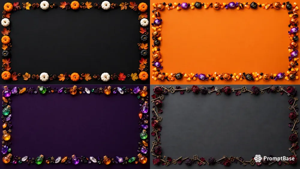 Halloween Copy Space 3D Frames