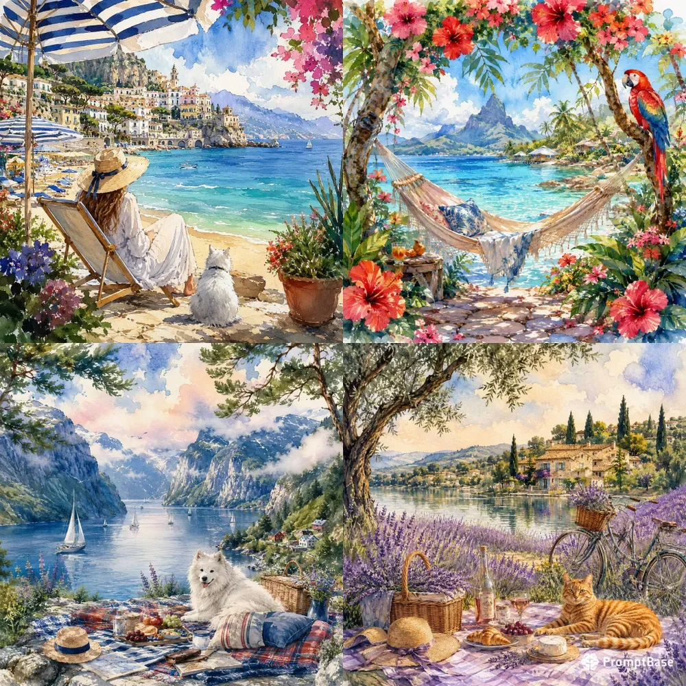 Coastal Watercolor Escapes