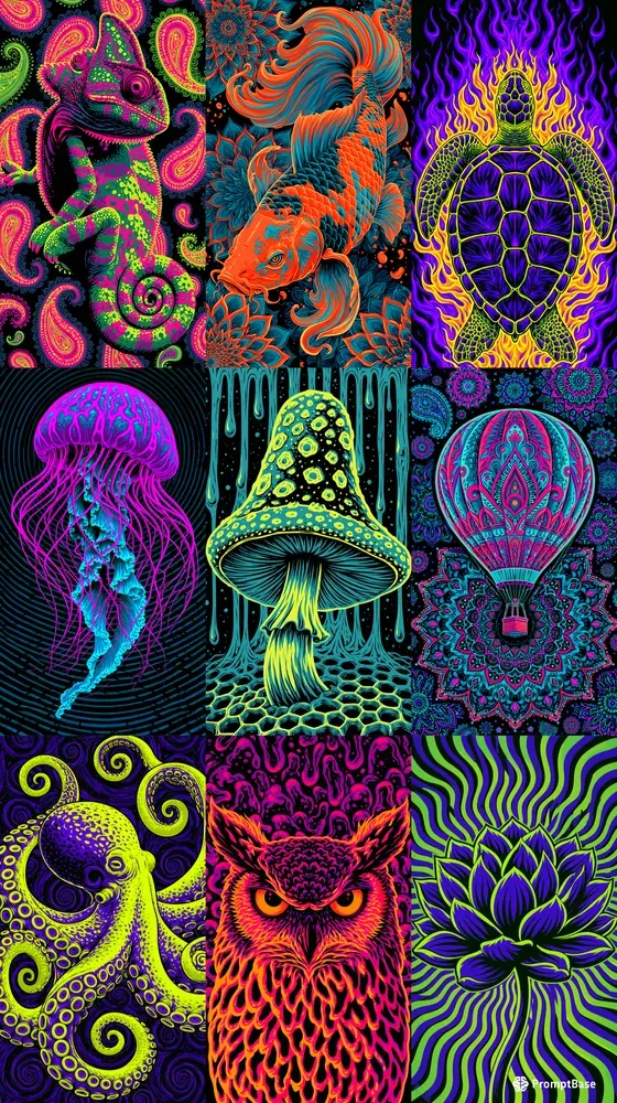 Psychedelic Neon Phone Wallpapers