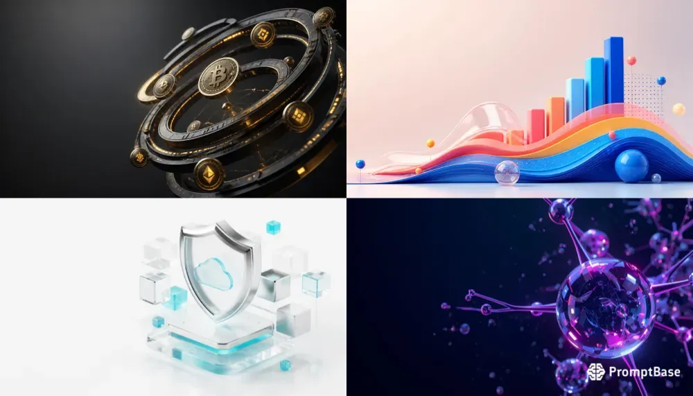 B2b Saas 3D Abstract Hero Illustrations