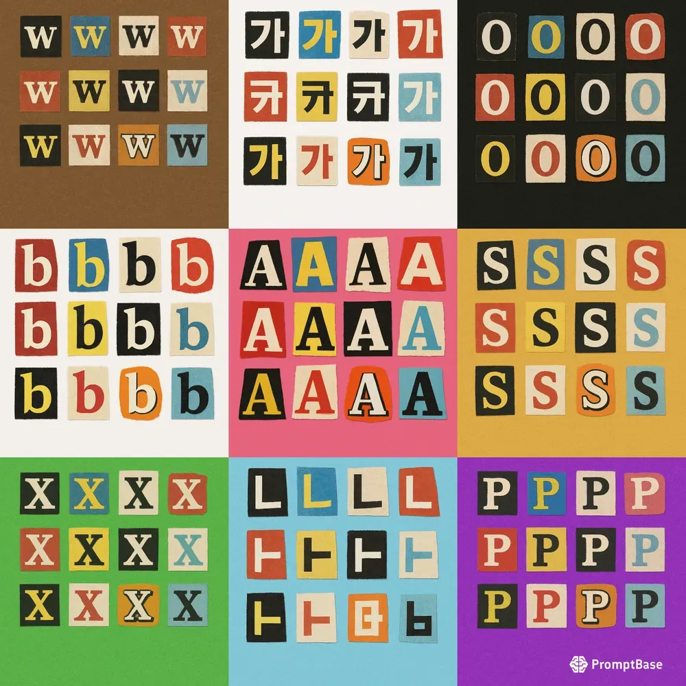 Ransom Style Alphabet Paper Cuts