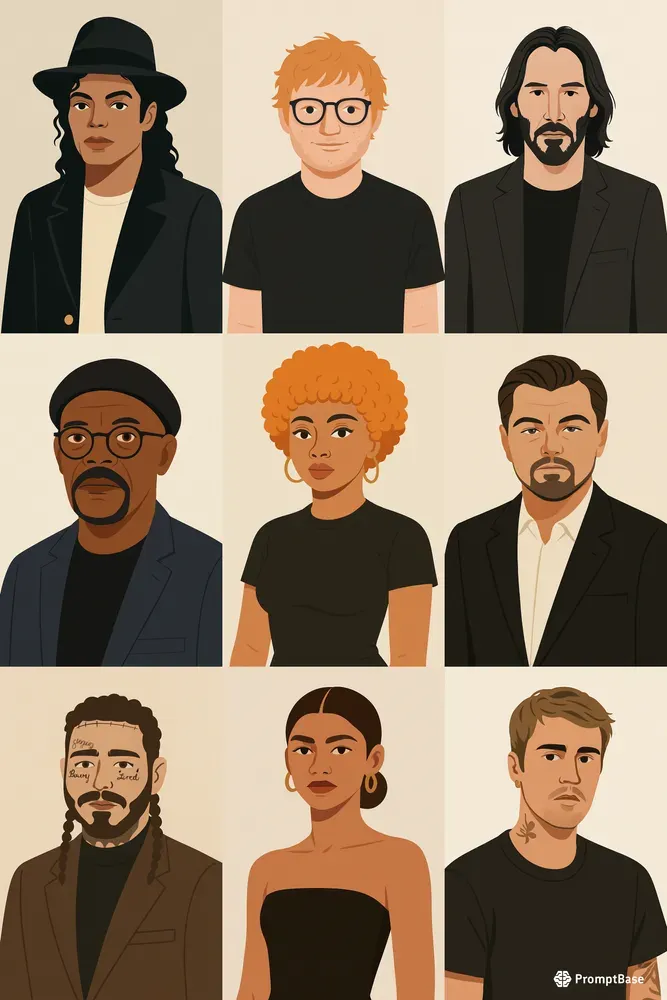 Minimalist Vector Style Portraits
