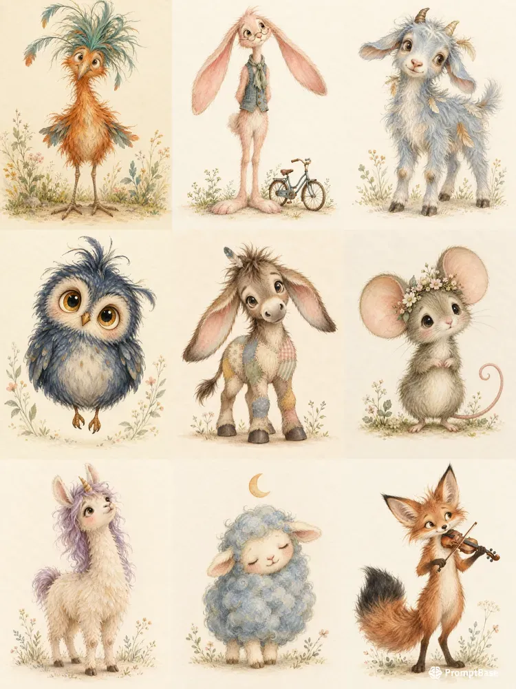 Eccentric Baby Animal Wall Art