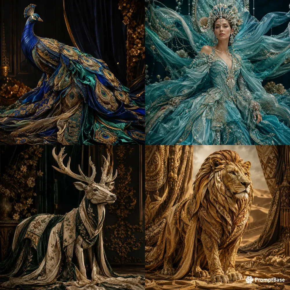 Opulent Fabric Portraits
