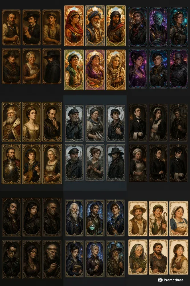 RPG Npc Portrait Card Sets
