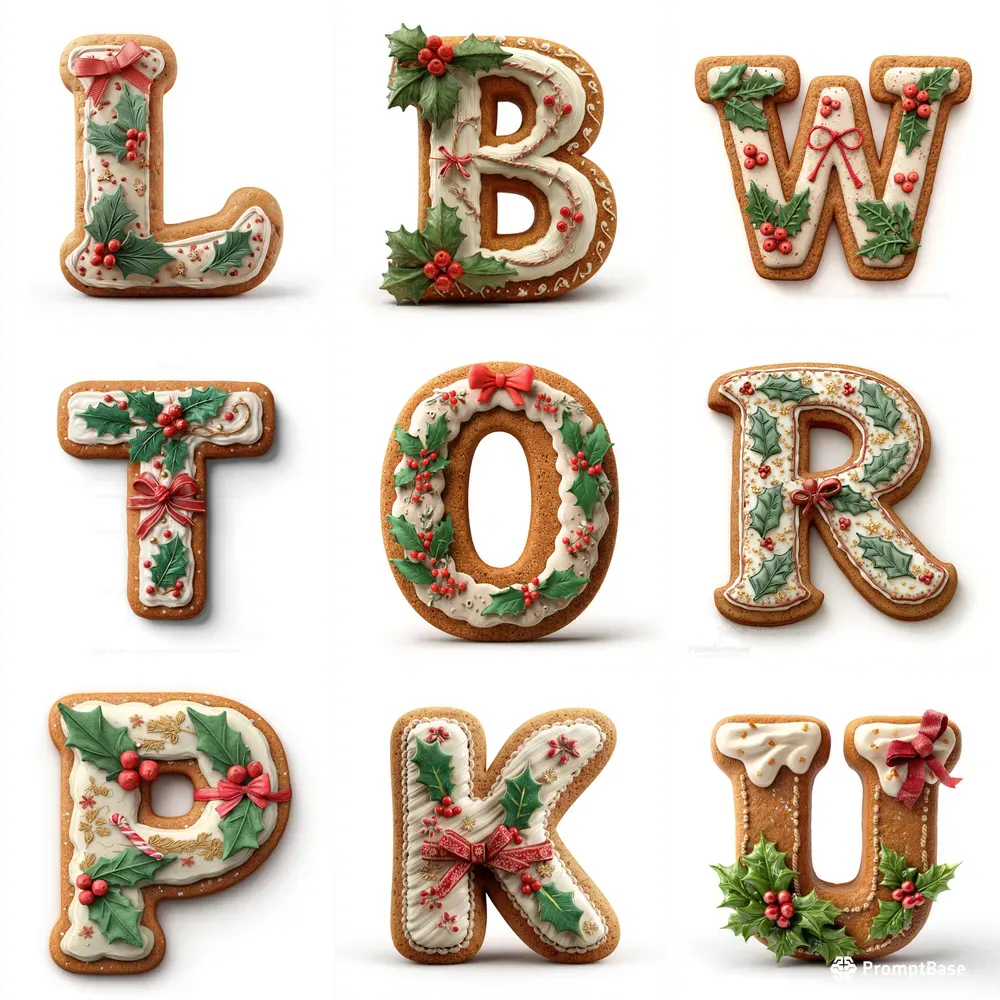 Christmas Gingerbread Cookie Letters
