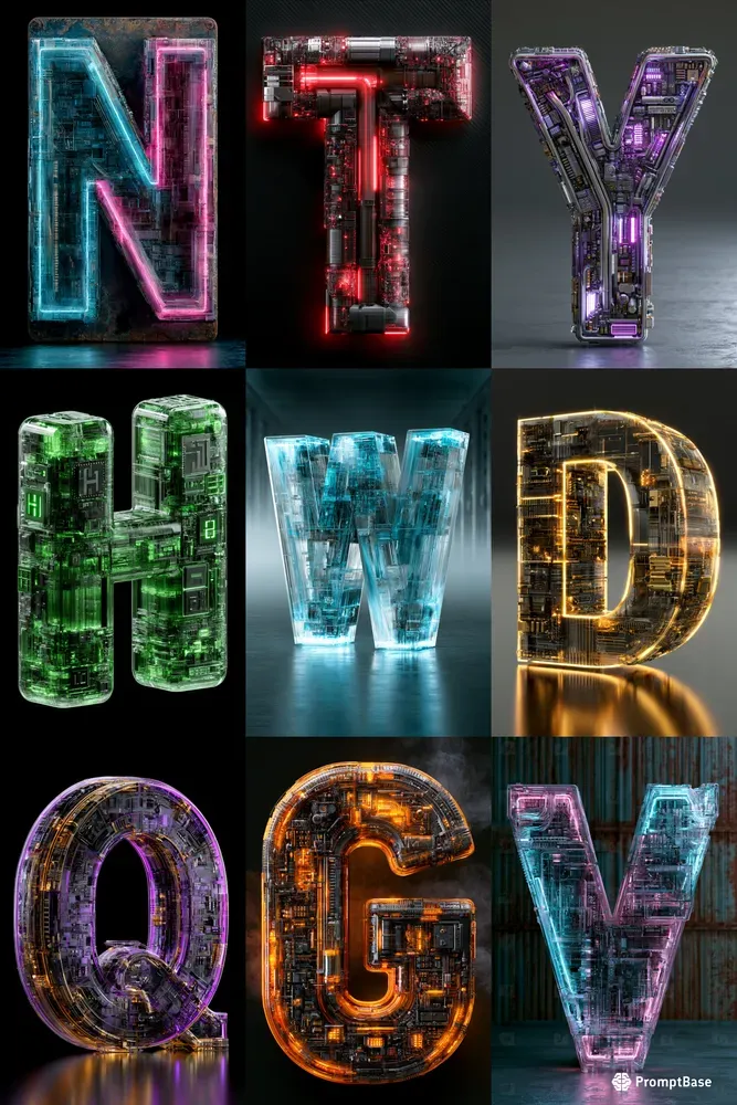 Cybernetic Circuit Typography
