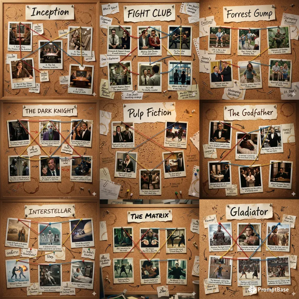 Cinematic Storyboard Cork Boards