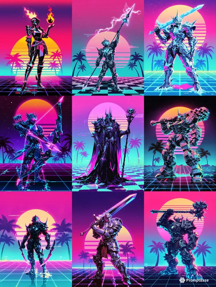 Vaporwave Fantasy RPG Characters