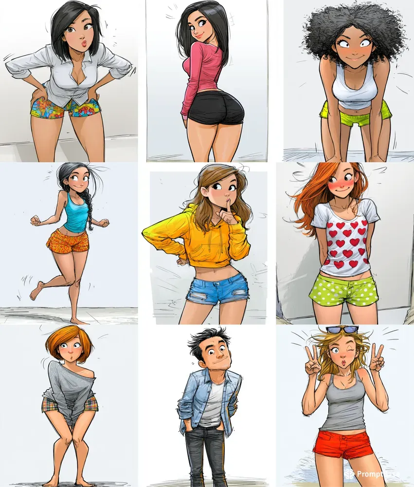 Stylized Flirty Characters