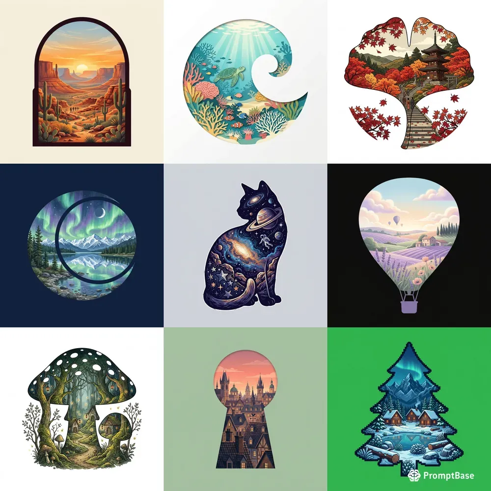 Cutout Shape Scenes Graphic Generator
