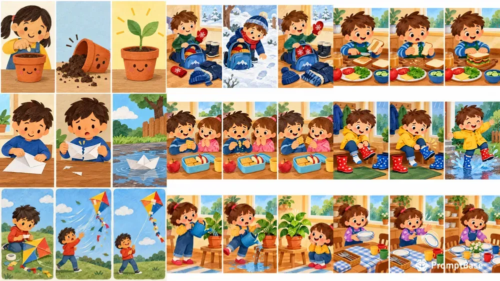 Kids Everyday Sequencing Picture Cards