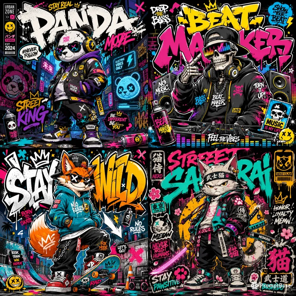 Urban Graffiti Character Poster Bundles