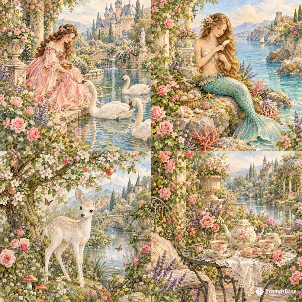 Enchanted Garden Storybook Scenes