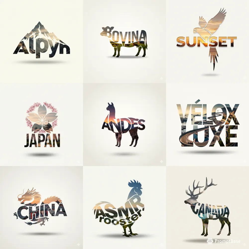 Typography Overlay Logos Minimalist