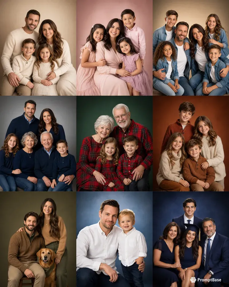 Realistic Family Studio Portraits