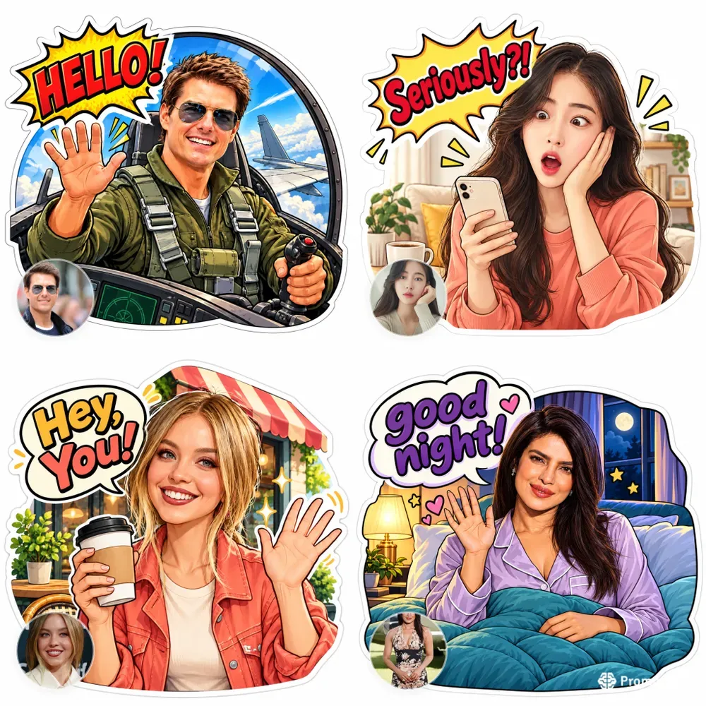 Personalized Comic Reaction Stickers