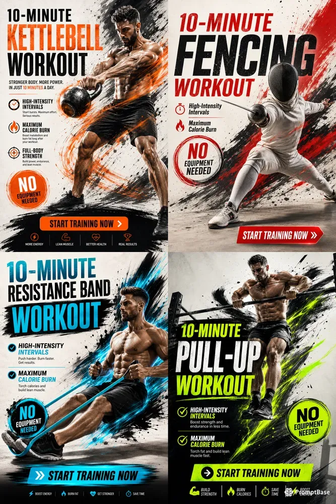 Dynamic Fitness Home Workout Poster Art