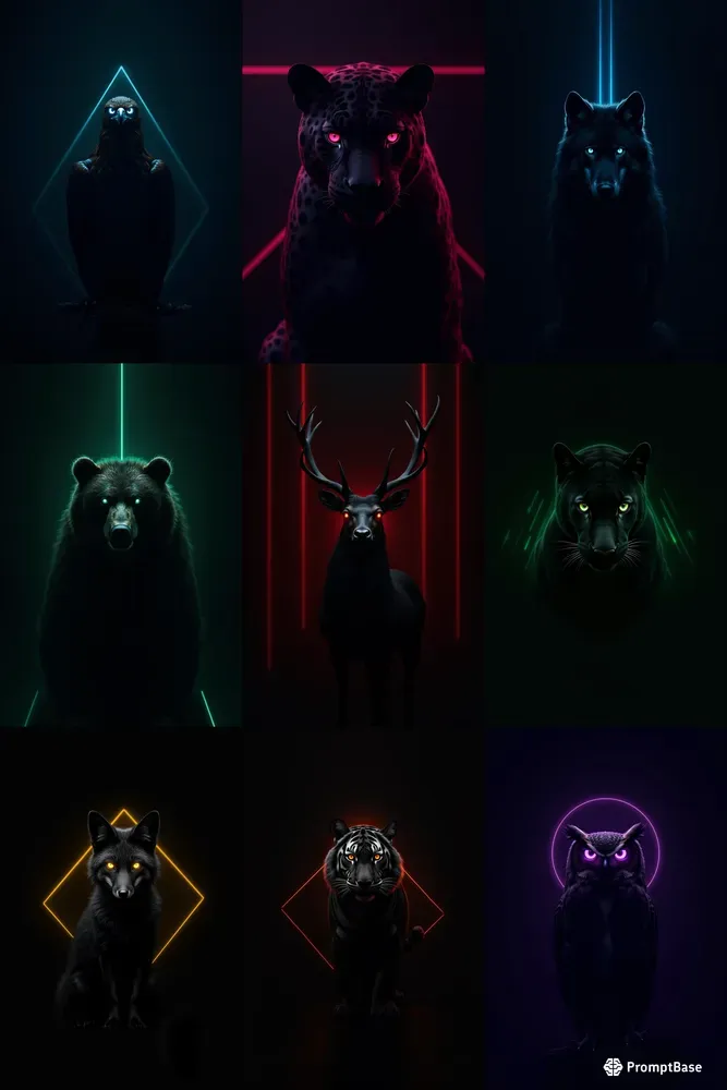 Neon Noir Dark Animal Wallpapers