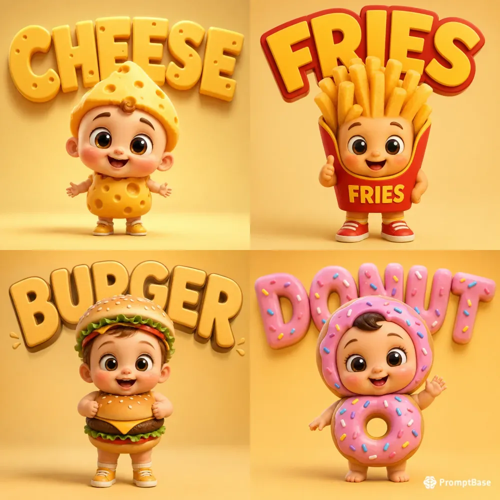 Cute Food Baby Mascots
