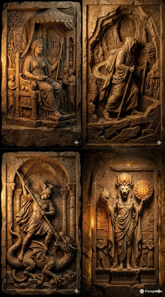 Ancient Stone Basrelief Carving Art