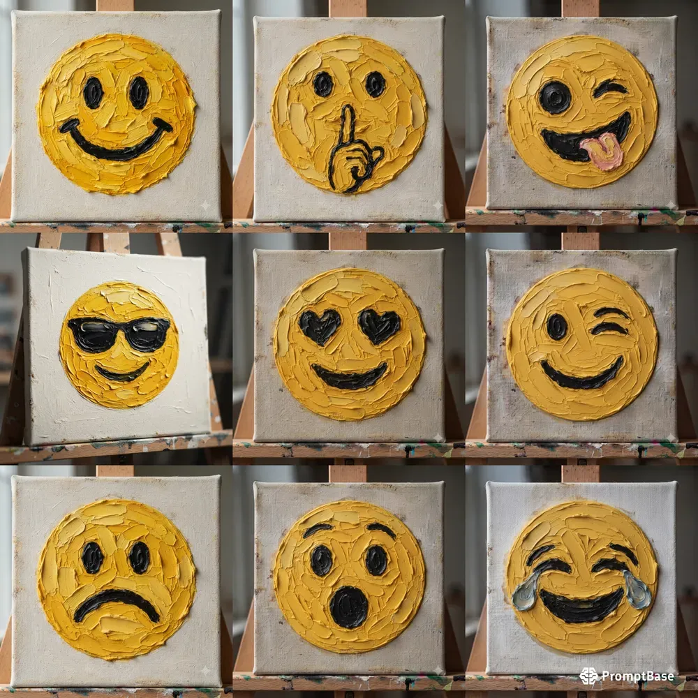 Oil Painting Emoji Portrait Collections