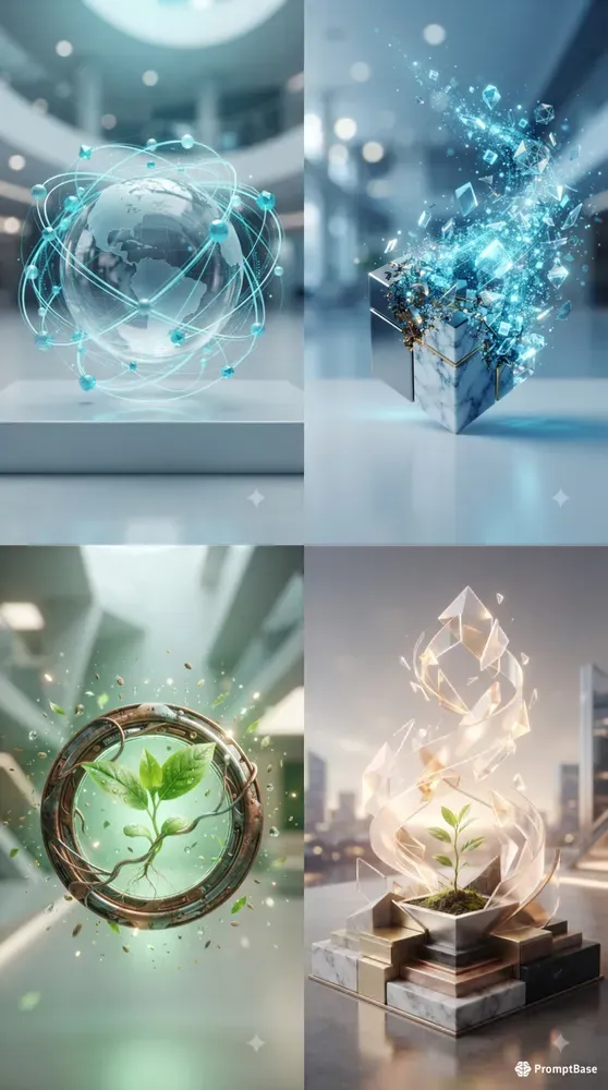 Business Growth Concept 3D Illustrations