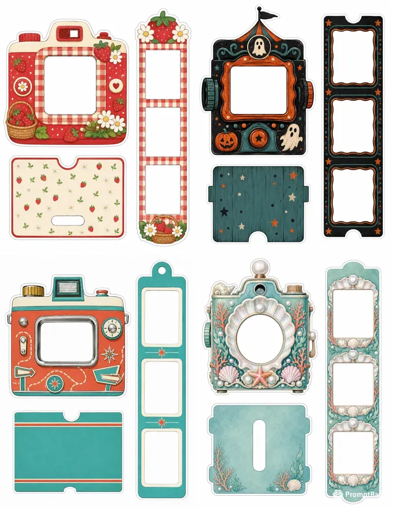 Camera Photo Slider Ephemera Sheets