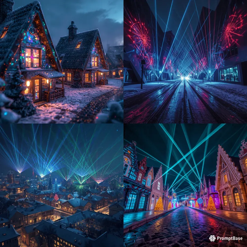 Futuristic Christmas Villages With Lasers