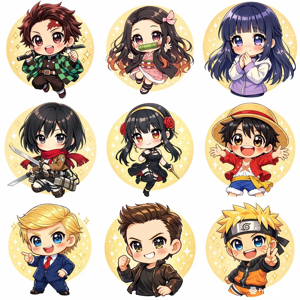 Cute Glossy Chibi Characters