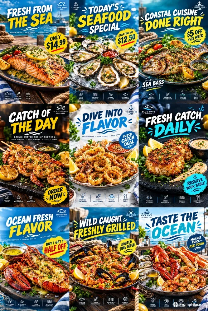 Seafood Restaurant Ad Poster Generator