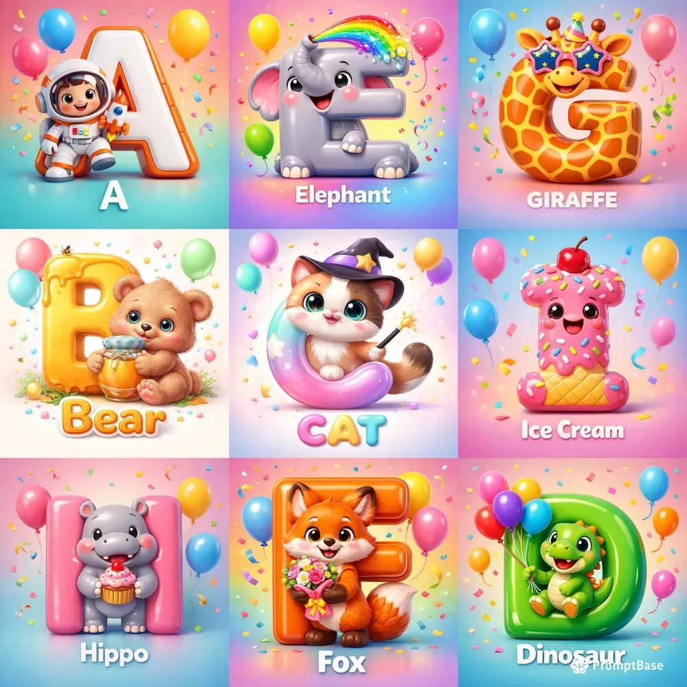 3D Cute Alphabet Character Creators
