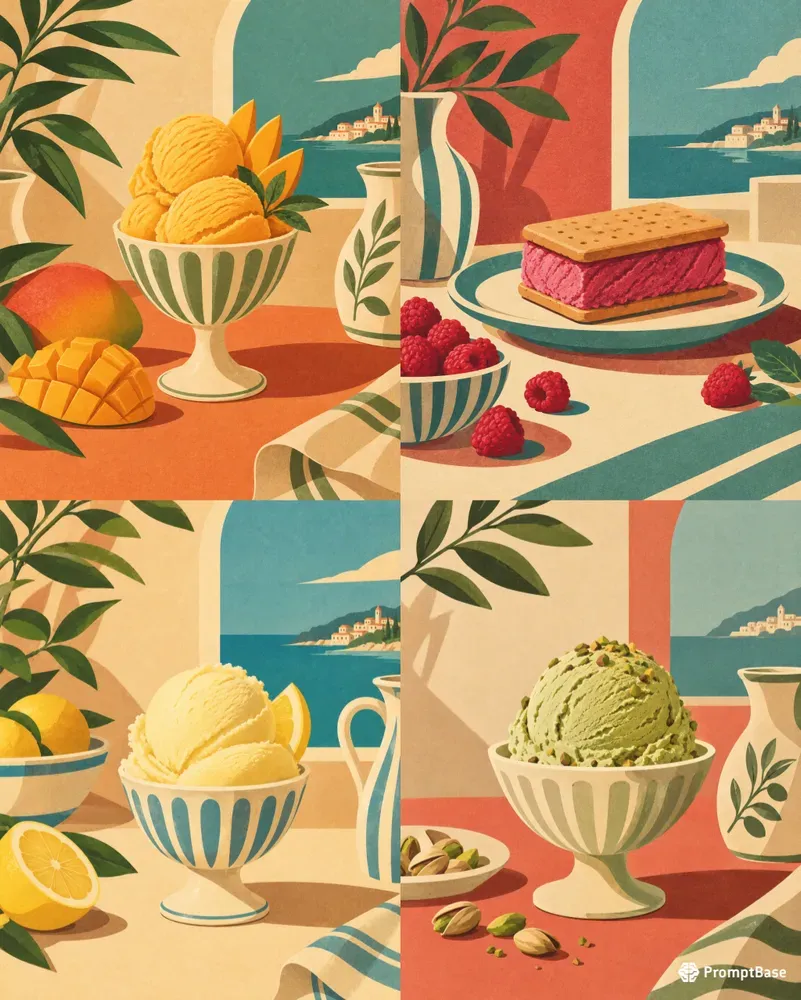 Retro Gelato Still Lifes