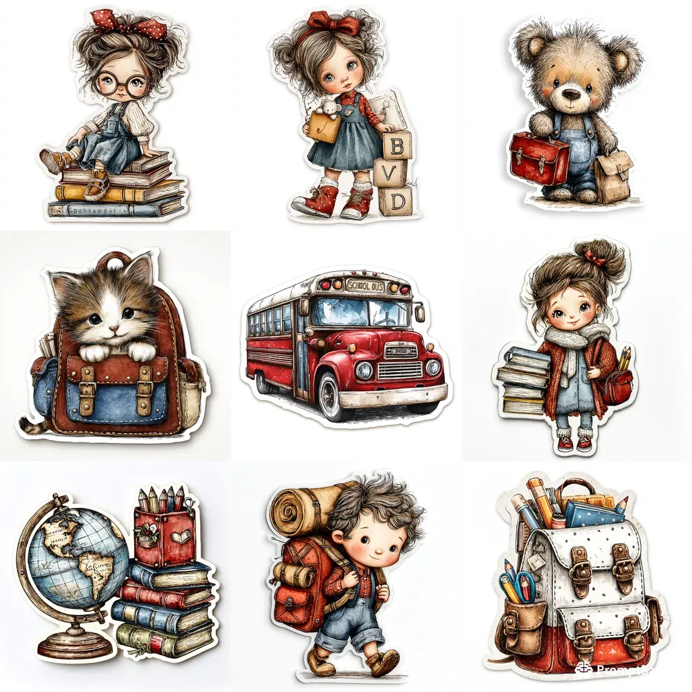 Cute Back To School Sticker Cliparts