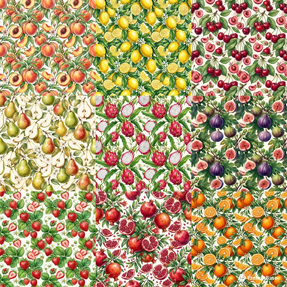 Seamless Watercolor Fruit Patterns
