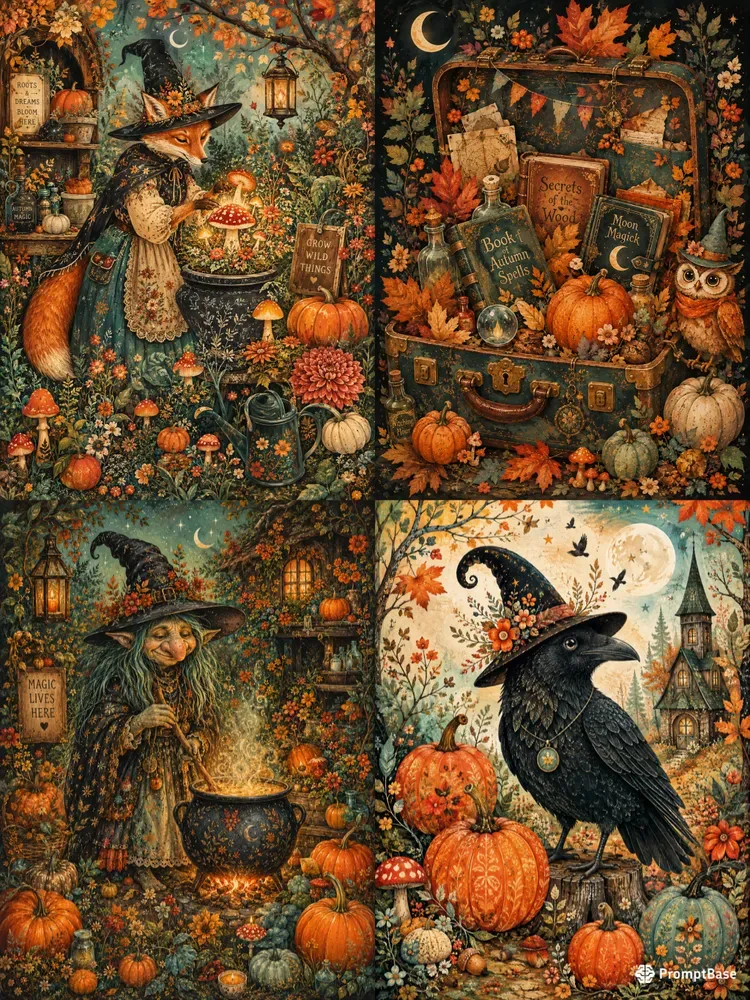 Autumn Whimsy Junk Journal Pages