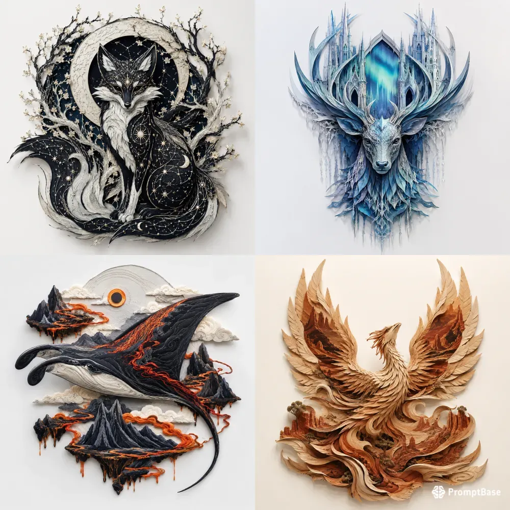 Mythic Silhouette Fusion Art