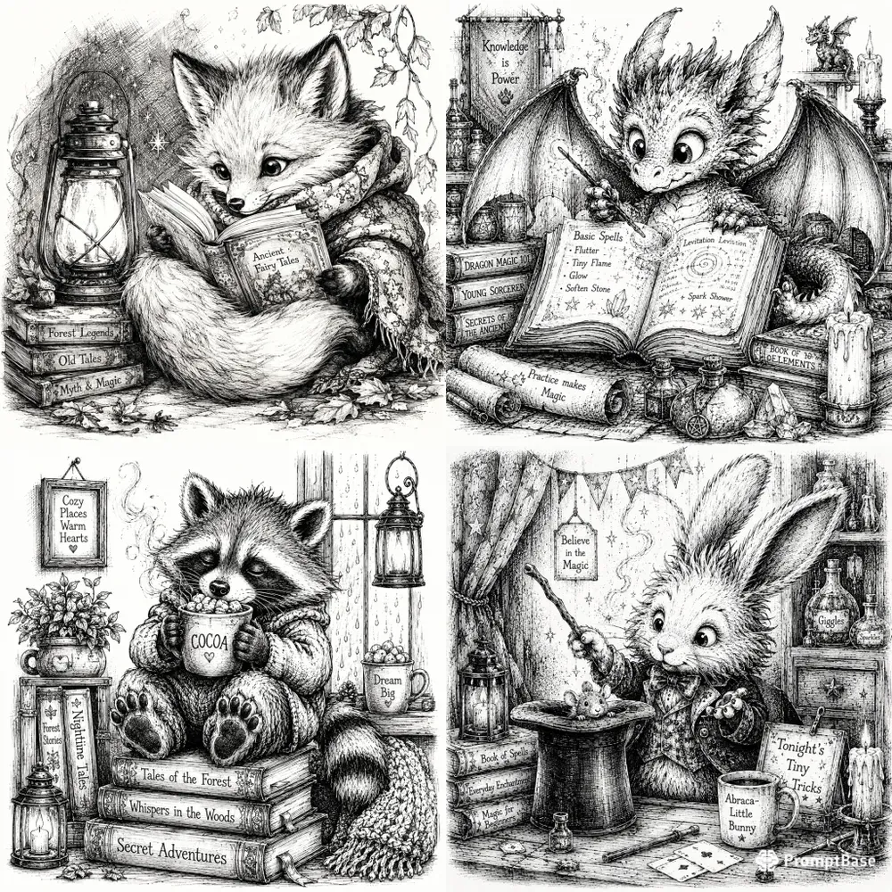 Whimsical Ink Creatures