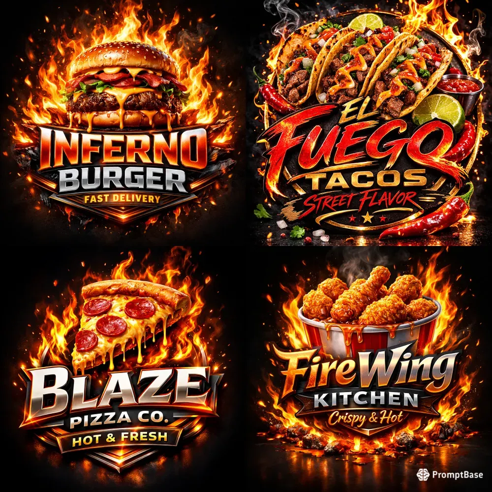 Flaming Restaurant Logo Makers