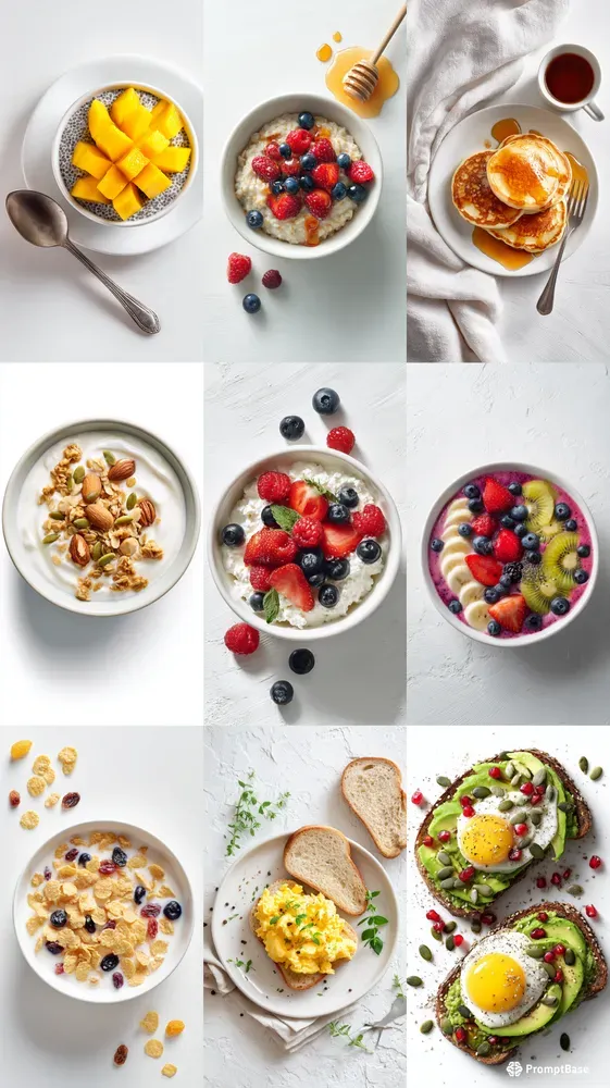 Healthy Breakfast Flat Lays