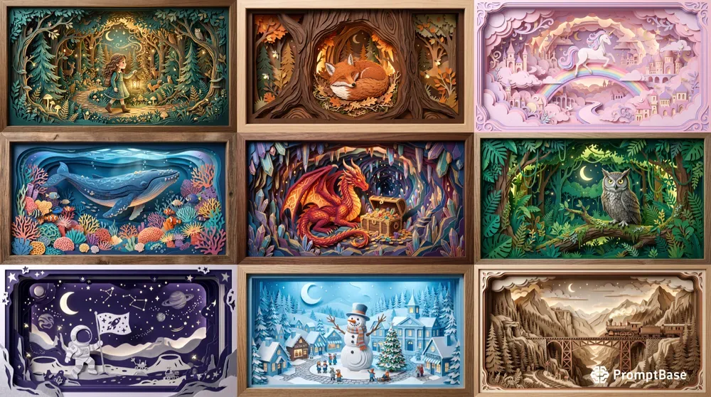 3D Layered Papercraft Dioramas