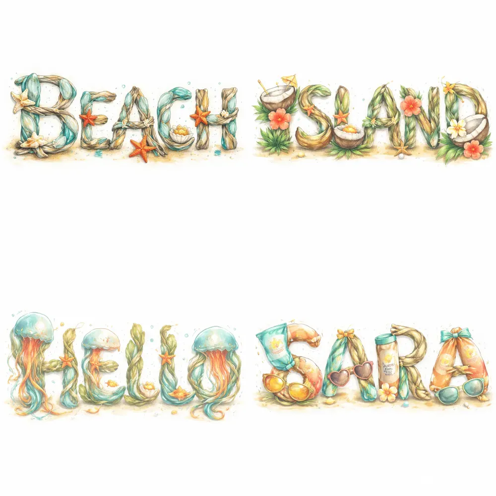 Tidal Treasure Typography Art