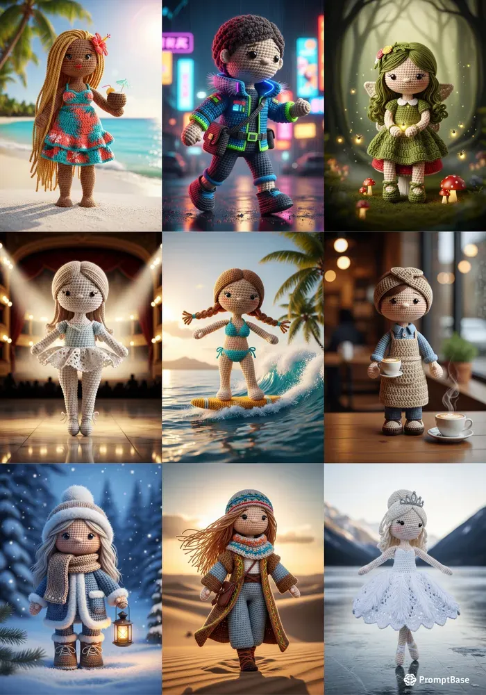 Crochet Amigurumi Character Scenes